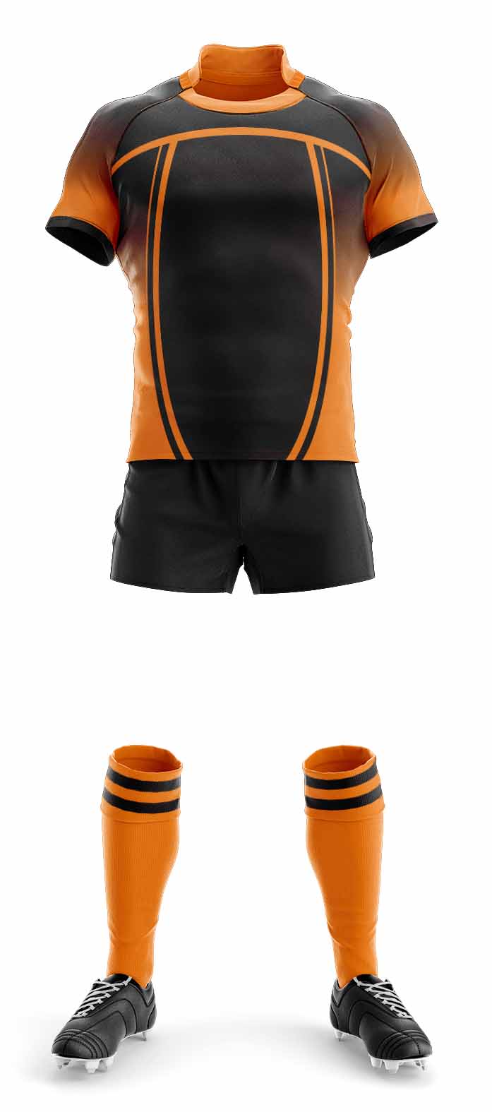 RJ007 REFLEX Sublimation Custom Rugby Jersey Uniform Shorts Socks orange Black